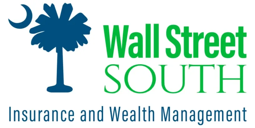 Blue palmetto and crescent moon logo with “Wall Street SOUTH Insurance and Wealth Management” text.